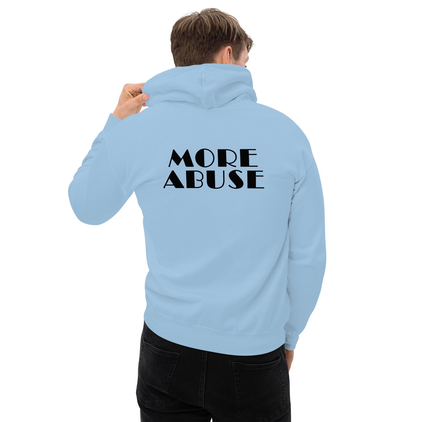 MORE ABUSE white hoodie for the people.